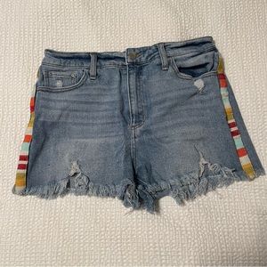 Tinseltown High Rise Shorts with Rainbow Detail